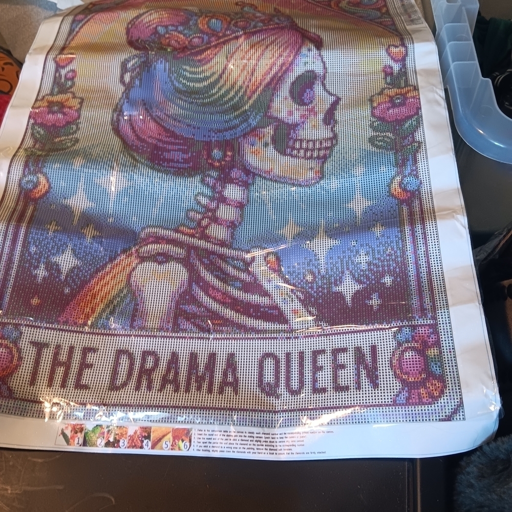 Colorful Tarot Card 'The Drama Queen' Skeleton Diamond Painting Art 50x70 - Picture 3 of 6